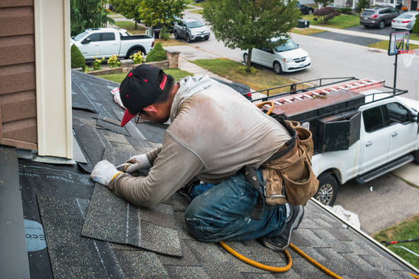 Professional Storm Damage Roof Repair technician working in Blue Jay, CA